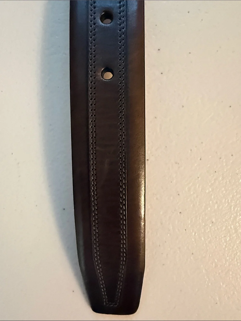 Mezlan Two-Tone Brown Leather Belt with Polished Buckle - 42 inches